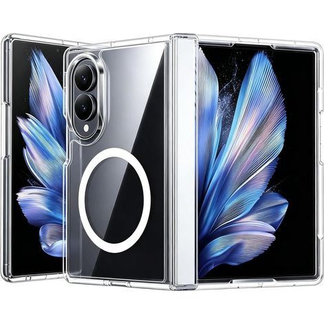 Coque pour Samsung Galaxy Z Fold 8 avec Protection de Charnière Compatible avec Magsafe Militaire Antichoc Protection Hard PC et TPU Silicone Bumper pour Samsung Z Fold 7 5G Case-Transparent (1/5)