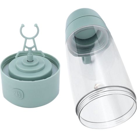 Tasse à mélanger électrique portable pour poudre de protéines et café, idéale pour la maison, le bureau et les voyages (verte). (1/5)