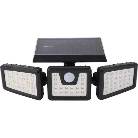 Projecteur solaire extérieur avec détecteur de mouvement, 3 têtes d'éclairage orientables, étanche IP65, grand angle (1/5)