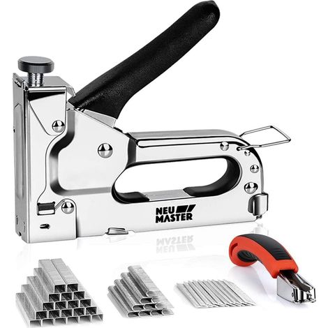 Handtacker Set Tackerpistole 3in1 2000 Klammern Silber (1/5)
