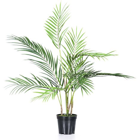 Kunstpflanze im Blumentopf 75 cm - Chico Palme - Künstliche Deko Pflanze mit Topf - Kunst Topfpflanze Zimmerpflanze Dekorpflanze Kunstblumen Pflanze künstlich