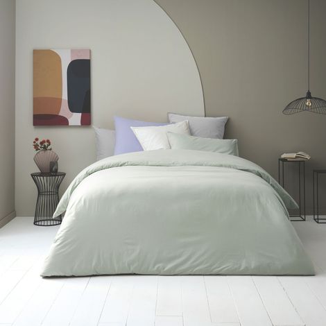Housse de couette coton Lavé Oekotex Vert tilleul 280x240 cm