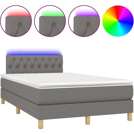 Maison Exclusive - Cama box spring con colchón y LED tela gris os (1/5)