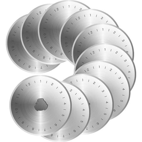 Lame De Coupe Roulante - 45 mm - Épaisseur 0,3 mm - Pour Découpe Papier Tissu Cuir Plastique - 10 Pièces