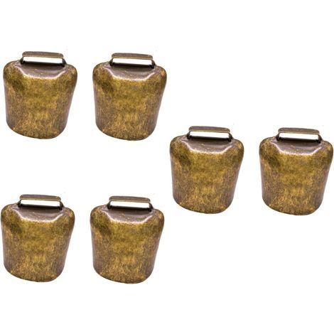 6pièces Cloche Bronze Pour Animaux De Ferme Accessoires Pour Moutons Chevaux Et Style Moyen (1/5)