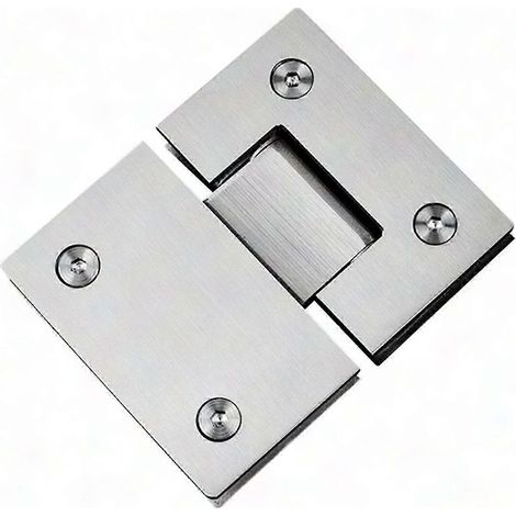 Charnière 180° en acier inoxydable 304, fixation murale pour porte de douche en verre, quincaillerie de salle de bain, paire. (1/5)
