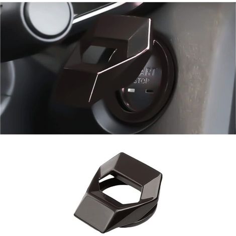 Couvercle De Protection Démarrage De Voiture, Voiture de Démarrage du Moteur D'arrêt Bouton Coque, Engine de Démarrage Bouton-poussoir, Couvercle de Bouton D'arrêt du Moteur(Noir Gunmeta) (1/5)