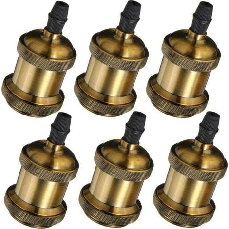 Portalampade LED Edison E27 vintage in bronzo – Set di 6 portalampade a spirale per lampadari e lampade a sospensione