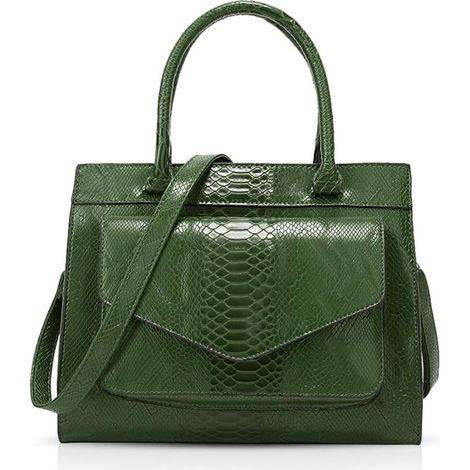 Sac à main pour femme, cuir de crocodile (vert),