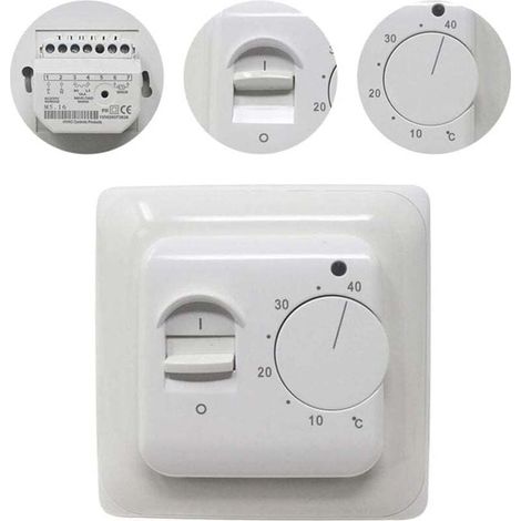 Chauffage au Sol Electrique sonde AC 220V 16A, XU, Régulateur de Thermostat Plancher Chauffant Mécanique,Manuel Thermostat d'ambiance - KZQ (1/4)