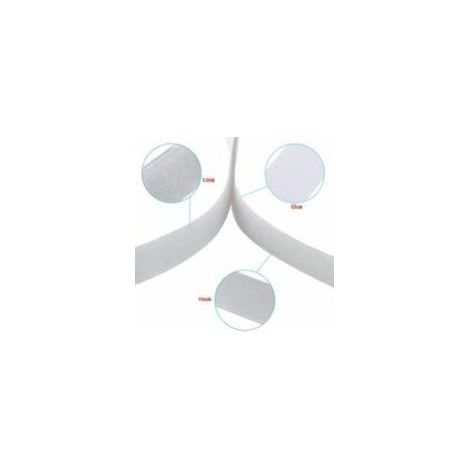 Bande velcro autocollante extra forte de 25 m, fermeture velcro double face Patte adhésive autocollante de 20 mm de large (1/4)