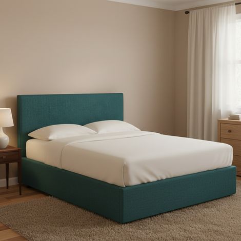 Letto Piazza e Mezza Carlisle, Sfoderabile, Contenitore Made in Italy, Verde Petrolio (1/4)