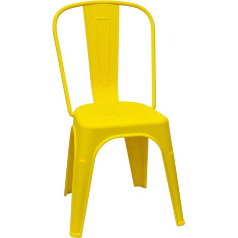 Sedia Mod. Urban Industrial in Polipropilene Giallo Pizzeria Bar Ristorante