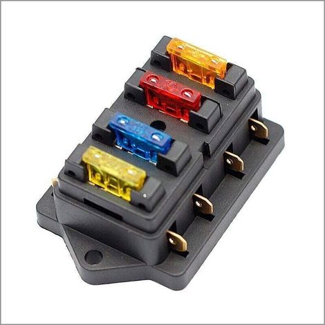 12V 24V 32V 4 Faon Standard Porte-fusible à Lame Bote à Fusibles pour Bateau Camping Voiture et Autre Véhicule, avec Fusible 6 Lames (1/4)
