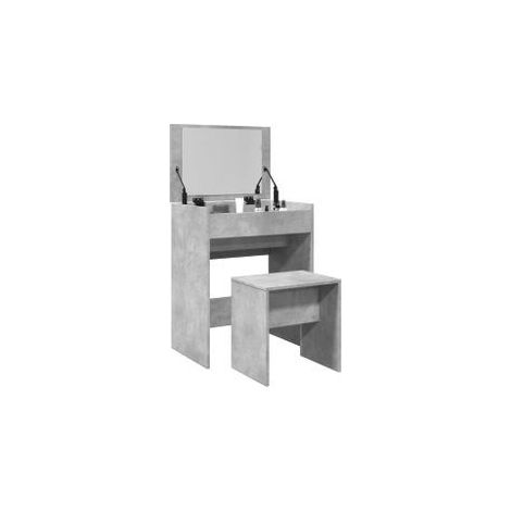 Coiffeuse et tabouret gris béton 60x40x113,5 (1/5)