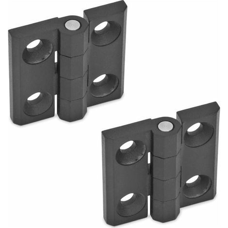 Flaches Klappscharnierloch, Scharnier aus Zinklegierung, robustes Türscharnier, geeignet für feststehende Türen, Haustüren, Schlafzimmertüren, Gartentüren, 2 Stück, 4040 mm, schwarz (1/4)