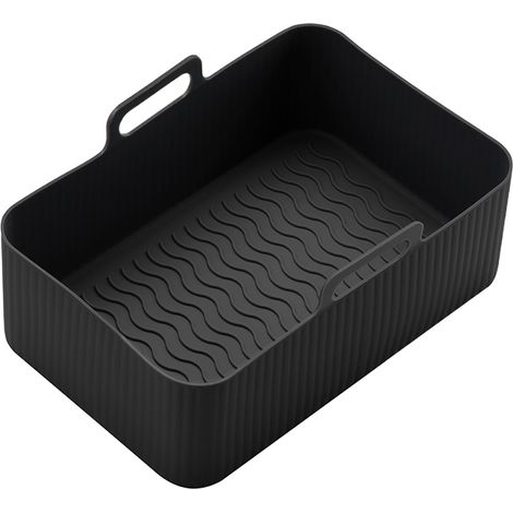 Plaque de cuisson rectangulaire en silicone pour friteuse à air chaud, grand tapis de cuisson en silicone pour friteuse à air chaud, friteuse à air chaud en silicone (1/5)