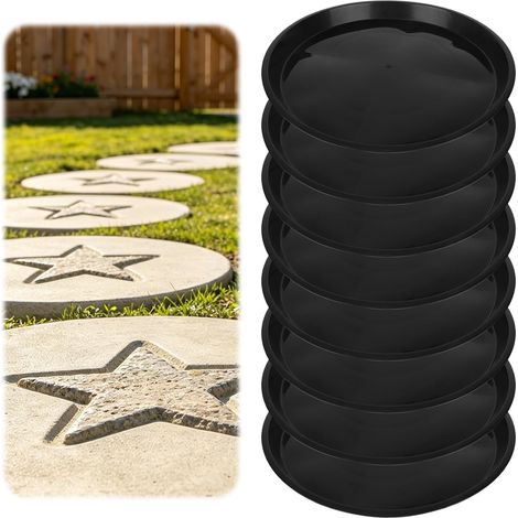8Pcs Moule Rond Pas Japonais, Moules à Dalles Béton pour Ciment Réutilisable Formes Plastique Ciment 26cm pour Jardin DIY Allée Terrasse Chemin Extérieur,Aménagement Paysager (1/5)