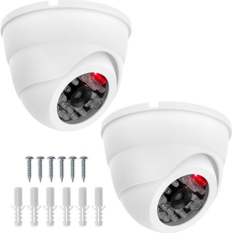 2X Caméra dôme factice avec LED - Fausse caméra pour intérieur et extérieur - Trompement réelle (1/4)