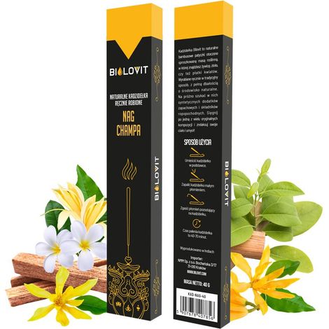 Varitas de incienso perfumado natural Nag Champa - 40 g (1/4)