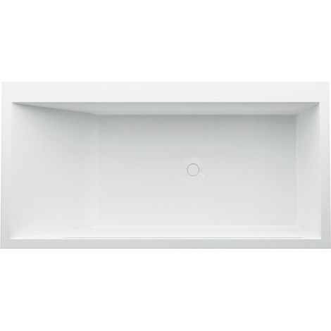 Baignoire à encastrer KARTELL 1700 x 860 mm, angle à droite avec éclairage LED dans le trop-plein blanc LAUFEN