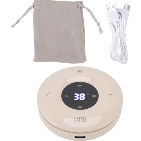 Gua Sha électrique multifonction avec chauffage et aspiration - Recharge USB - Massage physique relaxant - Couleur jaune abricot (1/5)