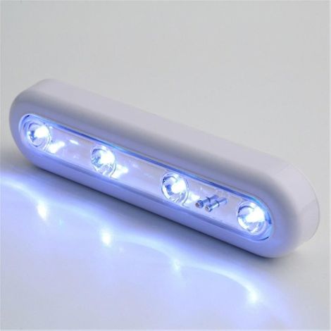 Lampes adhésives pivotantes à 4 LED pour sous-meuble, à fixation par simple pression ou par pression. (1/4)
