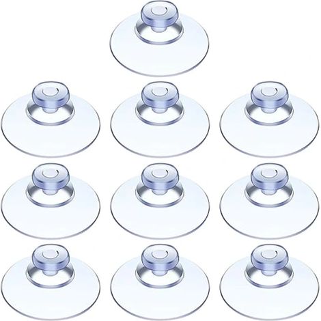 Filiyano-Lot de 10 ventouses, ventouses pour table en verre, mini ventouses, ventouses transparentes, petites ventouses, pour diverses surfaces lisses (1/5)