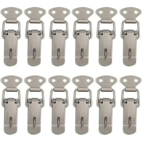 12 Pack Lever Hood Latch Catch for Spring Loaded Lock, Tool Box, Cabinet (1/4)