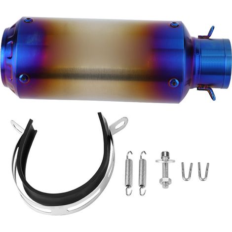 Embout arrière en acier inoxydable 51mm pour échappement de moto Kawasaki Z650, pièce de modification bleue (1/5)