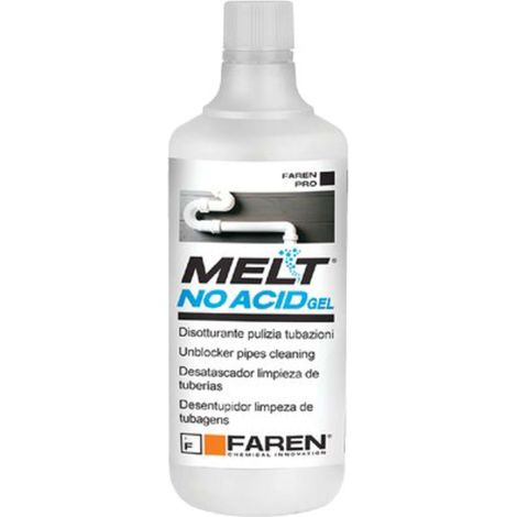 Melt no acid gel, disotturante sicuro pulizia tubature 1lt