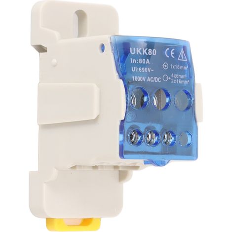 Boîte de jonction électrique sur rail DIN, bornier, connecteur de distribution, AC/DC 1000 V 80 A (1/5)