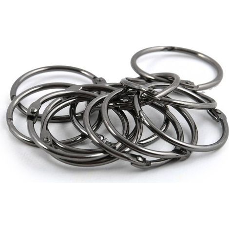 Lot de 12 anneaux pour rideaux de douche RINGO SMALL Noir Titan Spirella
