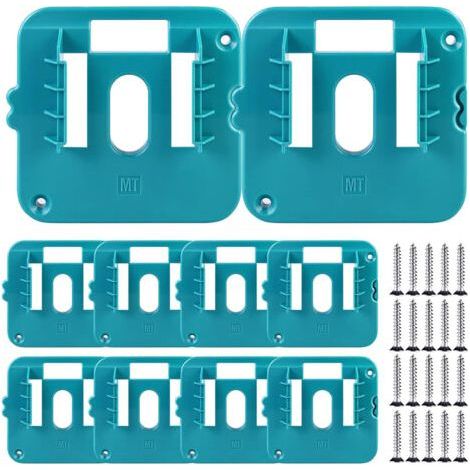 10-teiliger Batteriehalter für Makita 14,4–18 V, Batteriehalter, Wandhalterung für Makita-Batteriehalter, Wandhalterung für BL1860, BL1850, BL1840, BL1830 (mit 20 Schrauben, ohne Batterie)
