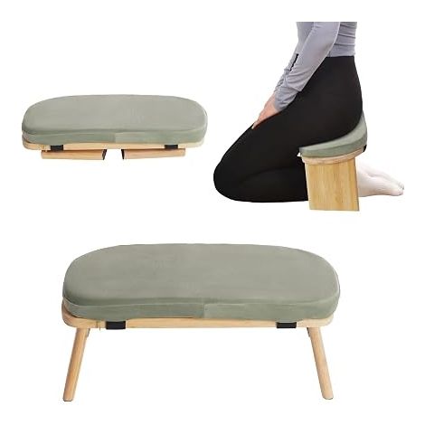 Tabouret de Méditation Bambou Banc de Méditation Pliable avec Coussin de Méditation Banc de Méditation Agenouillé pour comme Banc de Yoga, Banc de Prière (1/5)