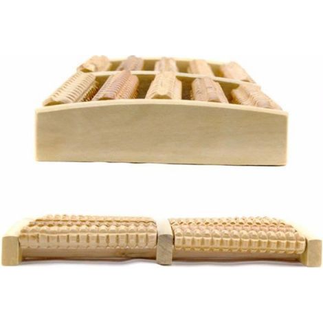 Fußmassagegerät aus Holz, fünfreihige Massagerolle aus Holz zur Entspannung und Stresslinderung, Gesundheitsmassagegerät (1/5)