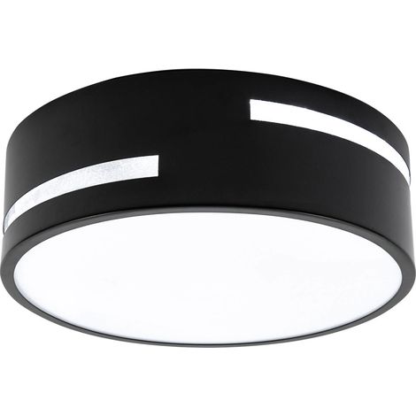 Industrial Flush Mount LED Ceiling Light 3000-4500-6000K Modern Round Ceiling Light Black for Hallways, Bathrooms, Corridors, Bedrooms, Garages, Offices, Staircases, Hotels