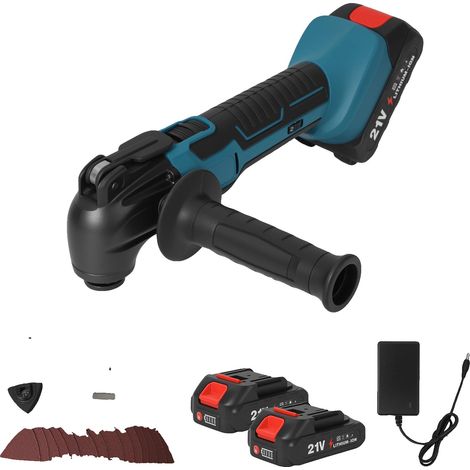 Herramienta multi-oscilante inalámbrica, 6 velocidades, accesorios sin herramientas, 2 baterías. (1/2)