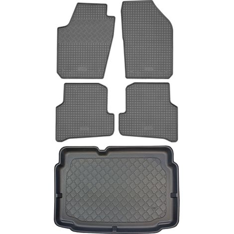 Volkswagen Polo V 6R Schrägheck (3/5 Türen) von 05.2009-09.2017 SET - Gummifußmatten + Kofferraummatte