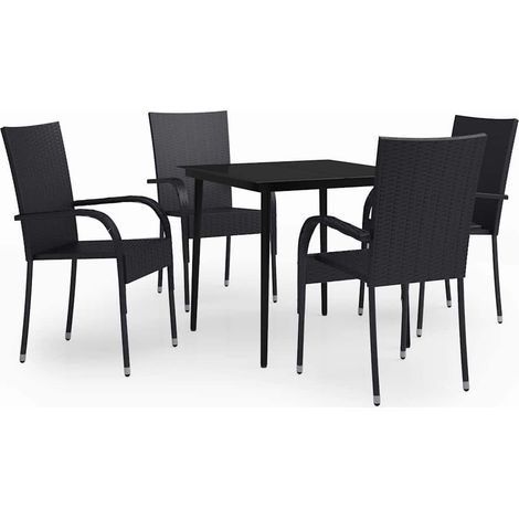 Maison Exclusive - Set da Pranzo da Giardino 5 pz Nero (1/5)