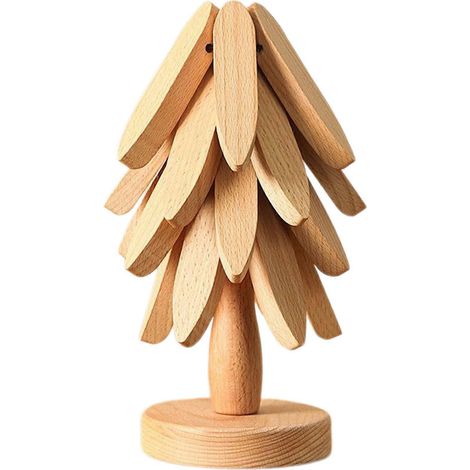 Dessous de plat en bois naturel pour protéger le plan de travail de la cuisine, résistant à la chaleur, décoratif, pour une cuisine moderne. Couleur : [Couleur du blog] (1/5)