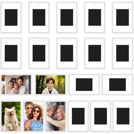 Imanes para nevera con marco de fotos en blanco (20 unidades)，7 x 4,5 cm，Imanes de acrílico transparente para nevera (1/5)