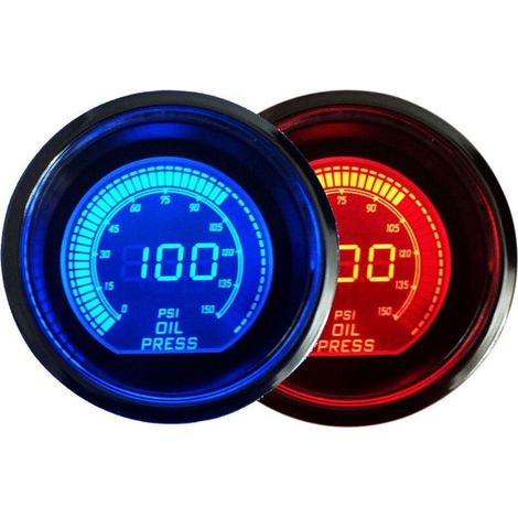 Jauge de Pression D'huile 12 V, Jauge de Pression D'huile Universelle Compatible avec la Série Evo 12 V 52 Mm 0‑150 Psi Double Couleur Auto Instrument avec Capteur (1/5)