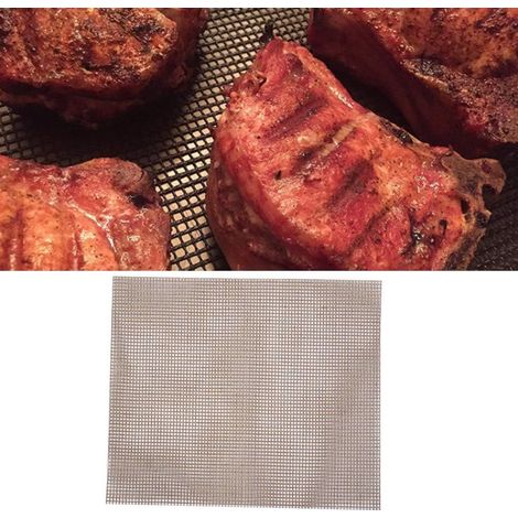 Set aus 3 antihaftbeschichteten Grillmatten aus Netzgewebe und wiederverwendbarem Zubehör für Gas- und Holzkohlegrills - Braunes Set (30 x 40 cm)
