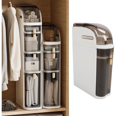 Meuble de rangement pour cuisine avec niche, tiroir de réfrigérateur, meuble latéral de salle de bain, étagère de rangement ultra-étroite, meuble de rangement pour cuisine avec niche B (1/5)