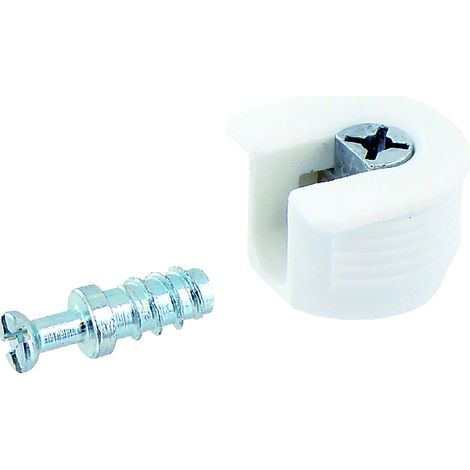 8 Ferri di assemblaggio in plastica bianca D20mm - 8 pezzi - Vynex