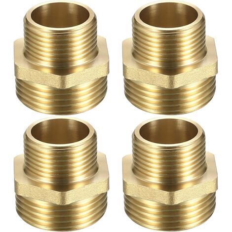 4 Pcs Mamelon Laiton Réduit, Raccord Male 3/4’’ x 1\ (1/5)