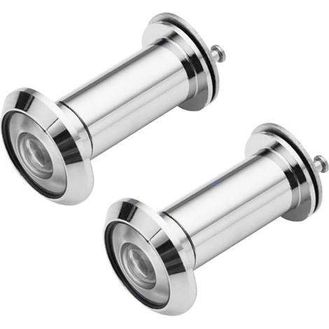 Sollbry das de porte 2 Pièces Judas Porte 16 mm de Large Angle de Visualisation Judas avec Couverture, pour Porte de 40 mm à 65 mm D'épaisseur pour Maison Bureau Hôtel (Argent) (1/5)