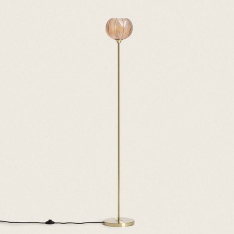 Lampada da Terra Metallo e Vetro Klimt Ambra