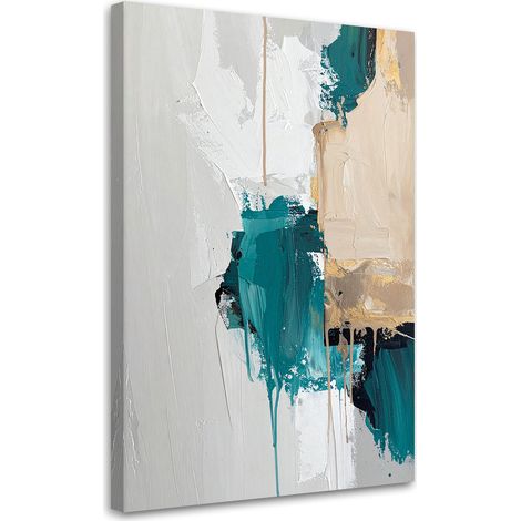 Leinwandbild Türkis graue Abstrakt 20x30 (1/5)